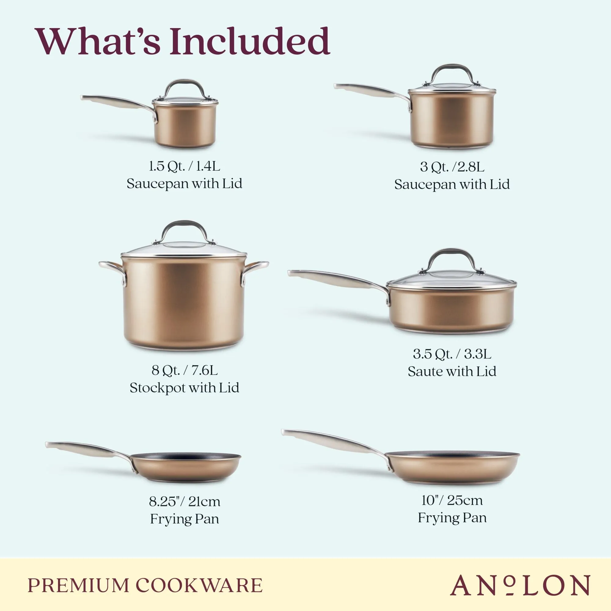 10-Piece Hard Anodized Nonstick Cookware Set
