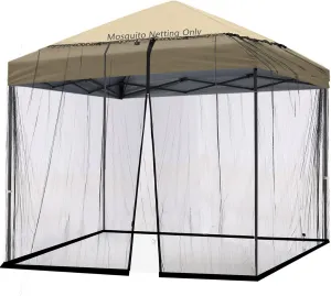 10' x 10' Patio Umbrellas Netting Mosquito Netting, Gazebo Canopy Patio Umbrella square clearance or circularity OtdoorCanopy Umbrella Screen (Black)（Note: mosquito netting only）