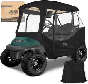 10L0L Golf Cart Driving Enclosures 2 Passenger for Club Car DS & Precedent, 4-Sided Clear Window and Oxford Cloth, Snow Golf Cart Rain Covers All Weather Waterproof Windproof