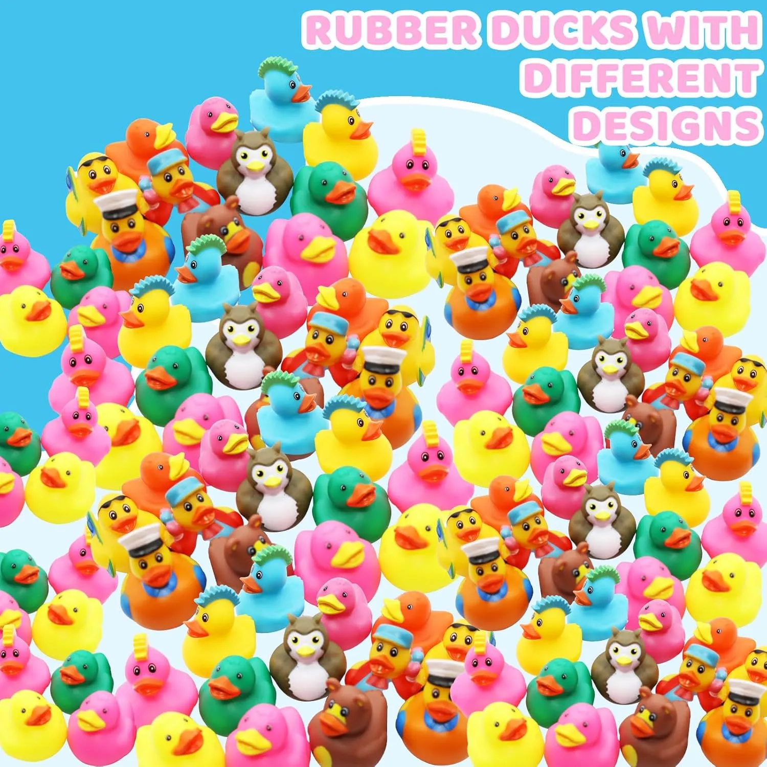 120 Pack Rubber Ducks for Jeeps 2.3 Inch Jeep Ducks for Ducking Assortment Rubber Duckies Bulk Floater for Toddlers Bath Toys Party Favors Summer Beach Pool Activity