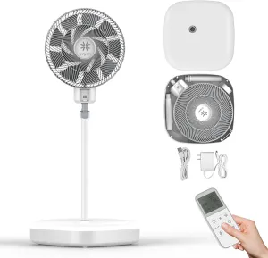 12.8" Standing Fan,15db Quiet Fan for Bedroom, Collapsible Fan with Remote Controller, Negative Ion DC Motor Stand Up Fan Pedestal Fan, 36 Speeds 12H Timer 3 Modes Floor Fans for Home Office