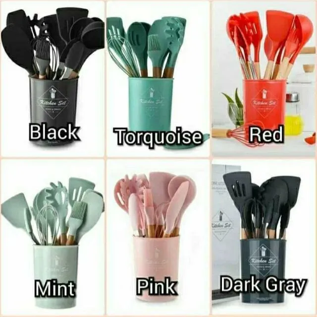 12Pc Nonstick Silicon Kitchen Utensil Set