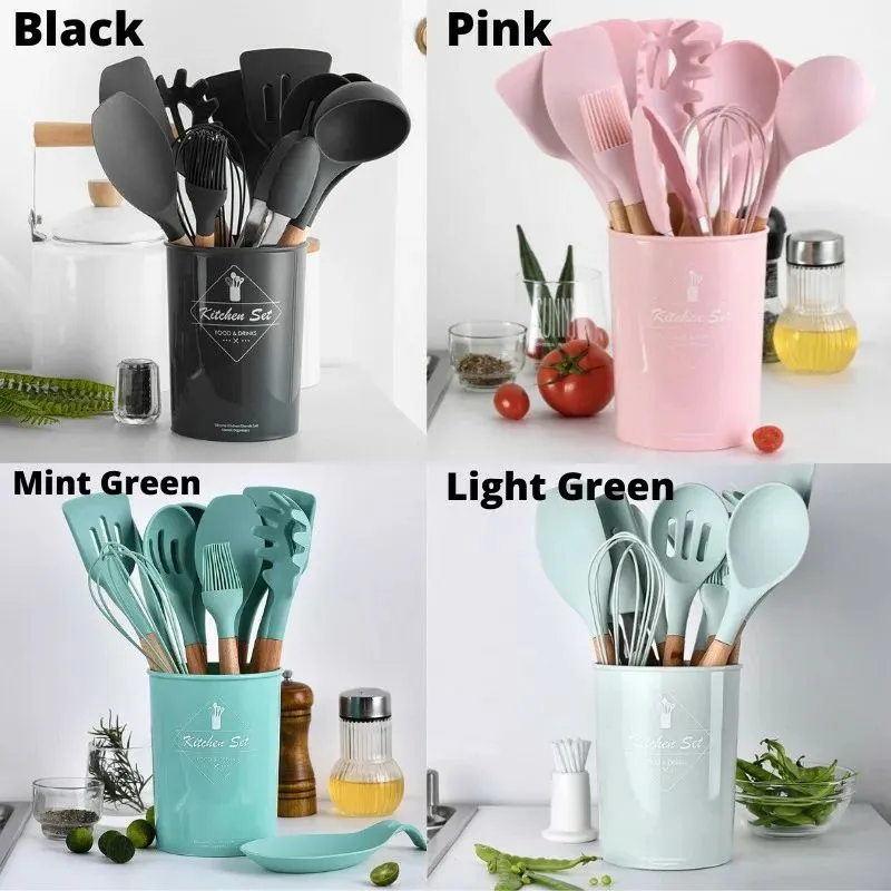 12Pc Nonstick Silicon Kitchen Utensil Set