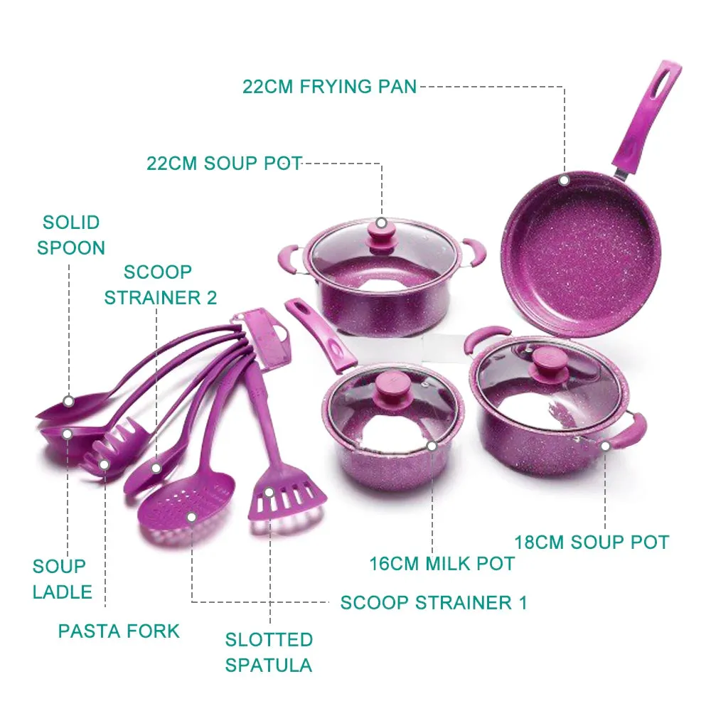 14pc Ceramic Nonstick Cookware Set