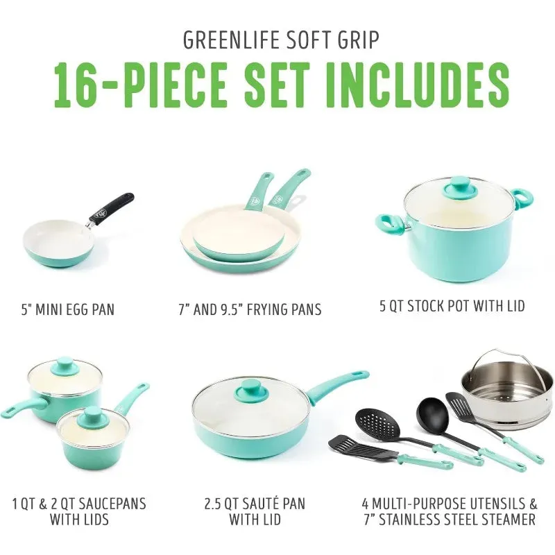16-Piece Ceramic Nonstick Cookware Set