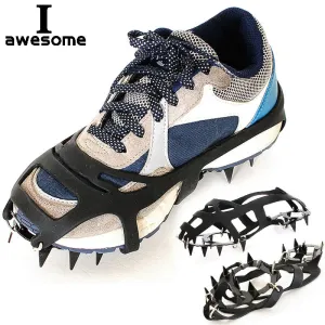18-Teeth Anti-Slip Ice & Snow Grips – Boot Traction Cleats for Winter Safety