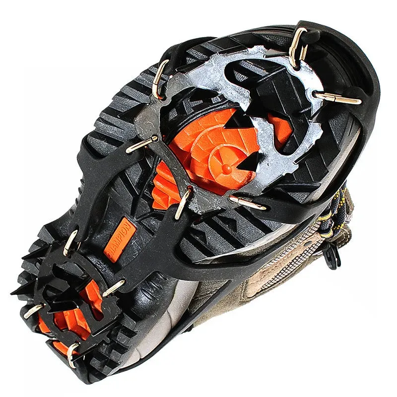 18-Teeth Anti-Slip Ice & Snow Grips – Boot Traction Cleats for Winter Safety