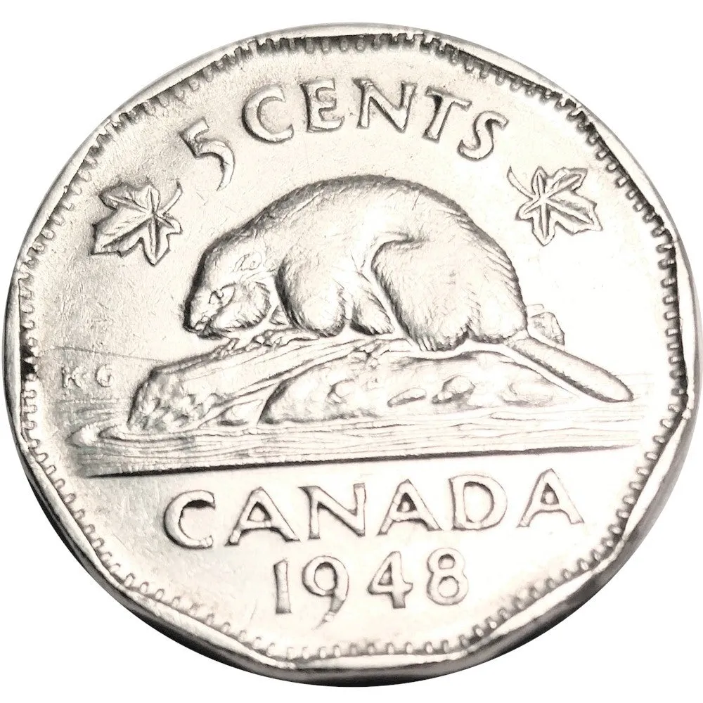 1948 Canada 5-Cent Roll of 40pcs in Average Condition (semi key date)