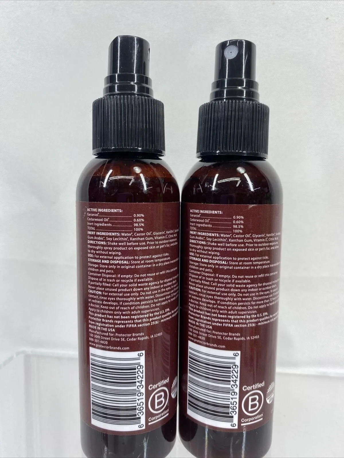 (2)  Bug Protector All Natural Tick Repellent Spray Deet Free 4 oz
