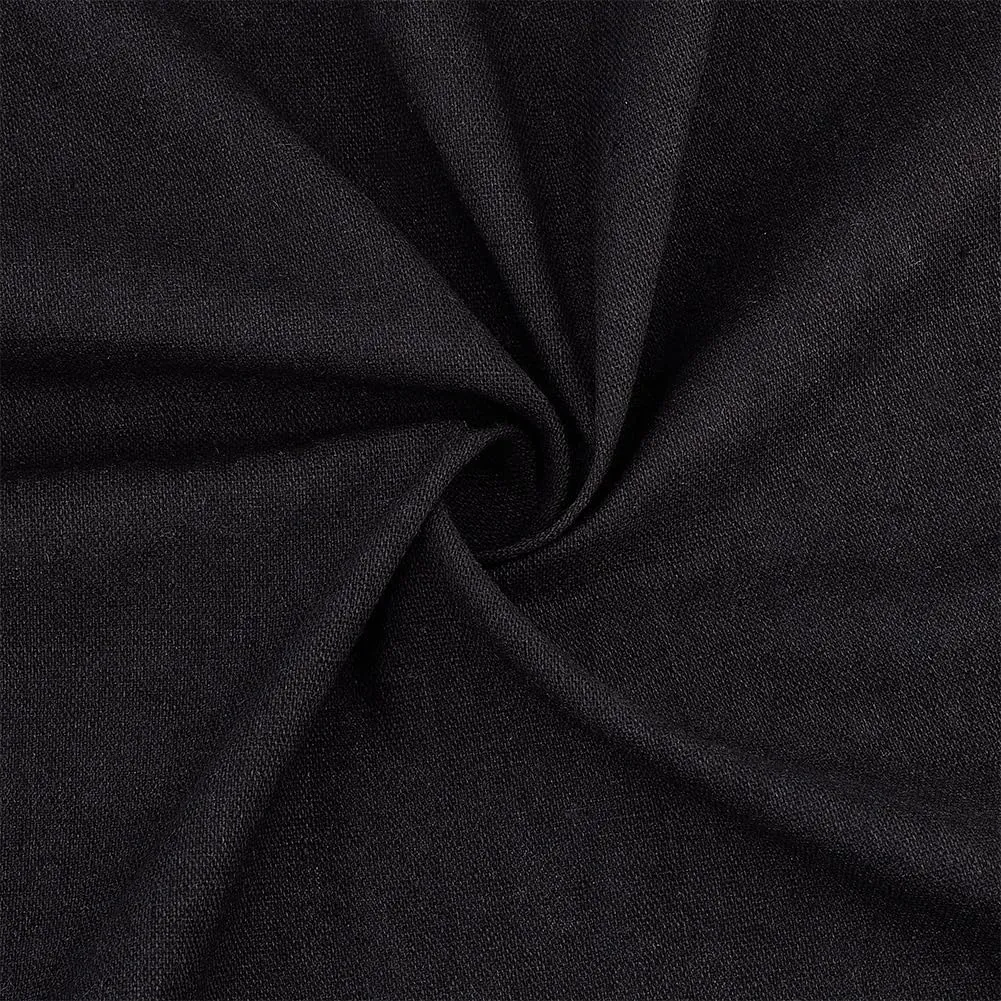 2 Pcs Black Linen Fabric, 151x49.5cm/59.45x19.49 Inch Linen Fabric Cloth Linen Needlework Fabric DIY Craft Clothing Accessories for Dressmaking Bag Embroidery Tablecloths and Garments Craft