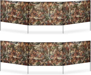 2 Pcs Hunting Blinds Ground Portable Ground Blinds for Deer Hunting Camouflage 118 Inches x 27.6 Inches 3 Panel with 4 Stakes Easy Set up for Duck Turkey Spring Outdoor Shooting