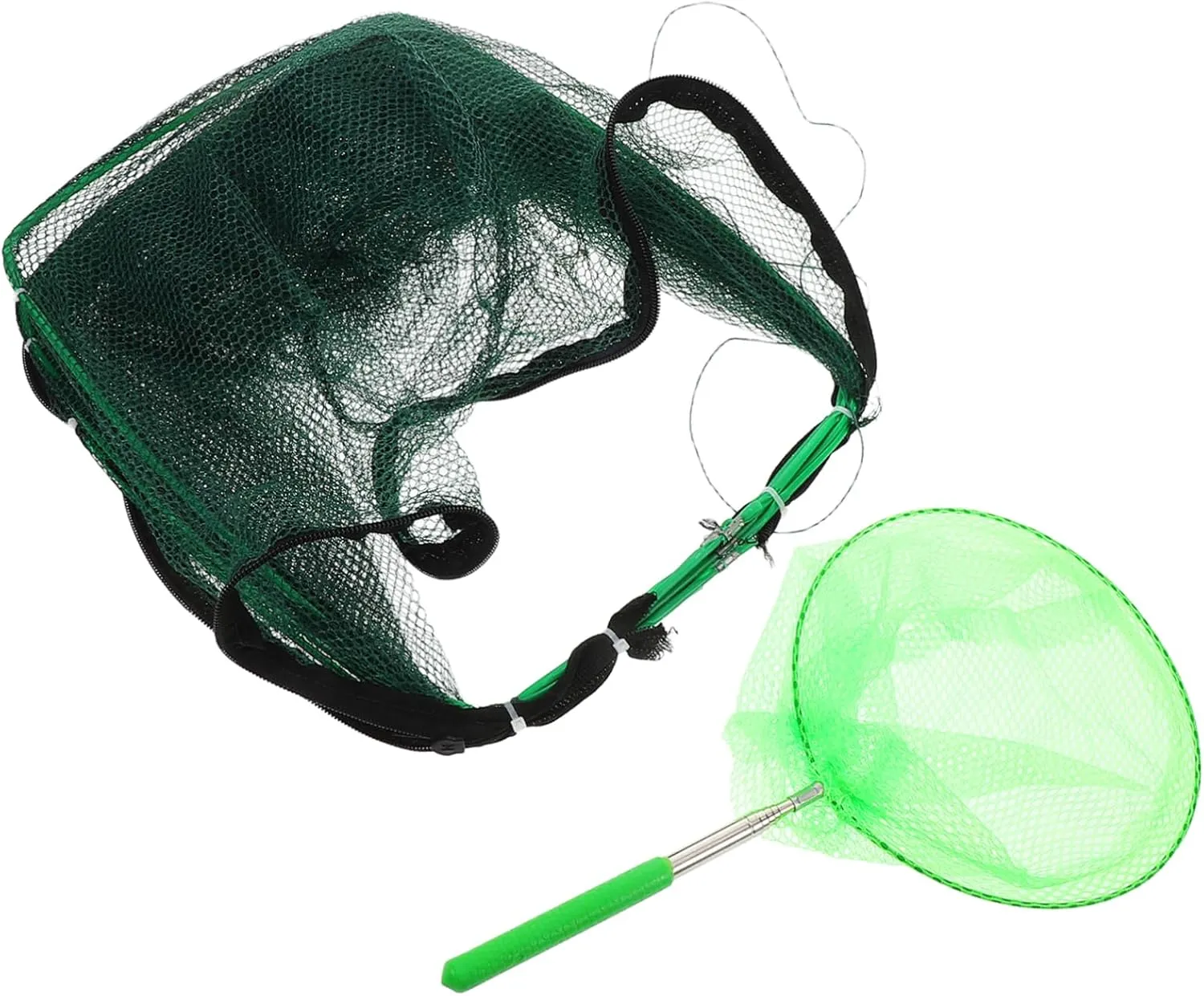 2 Sets Folding Fishing Trap Set Minnow Bucket Collapsible Lobster Trap Crayfish Net Outdoor Fishing Tools