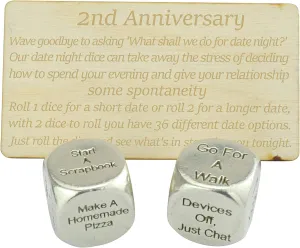 2 Year Anniversary Metal Date Night Dice - Create a Unique 2nd Anniversary Date Night