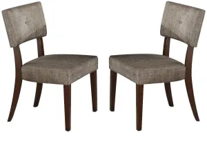 20" X 20" X 36" 2Pc Gray Fabric And Espresso Side Chair
