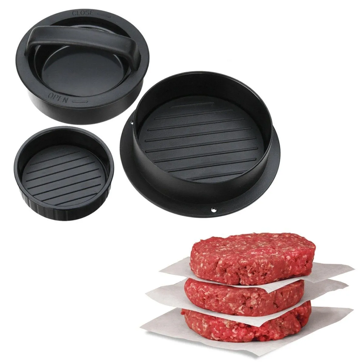 3-in-1 Hamburger and Slider Press Set