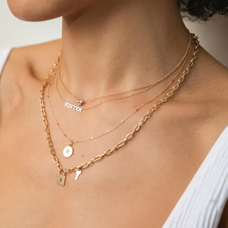 3 Mixed Prong Set Diamond Necklace in Yellow Gold
