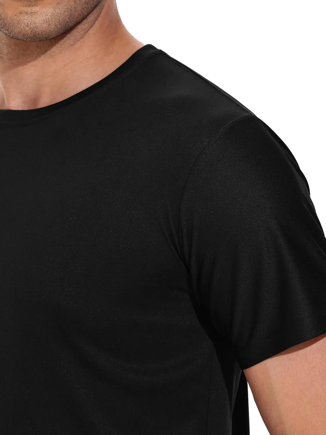 3 Pack Men's Quick Dry Shirts, Moisture Wicking Tees, Mesh Dry Fit Athletic Workout Fitness Short Sleeve