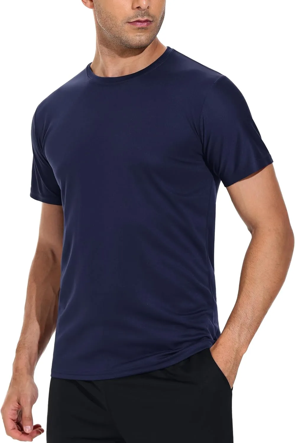 3 Pack Men's Quick Dry Shirts, Moisture Wicking Tees, Mesh Dry Fit Athletic Workout Fitness Short Sleeve