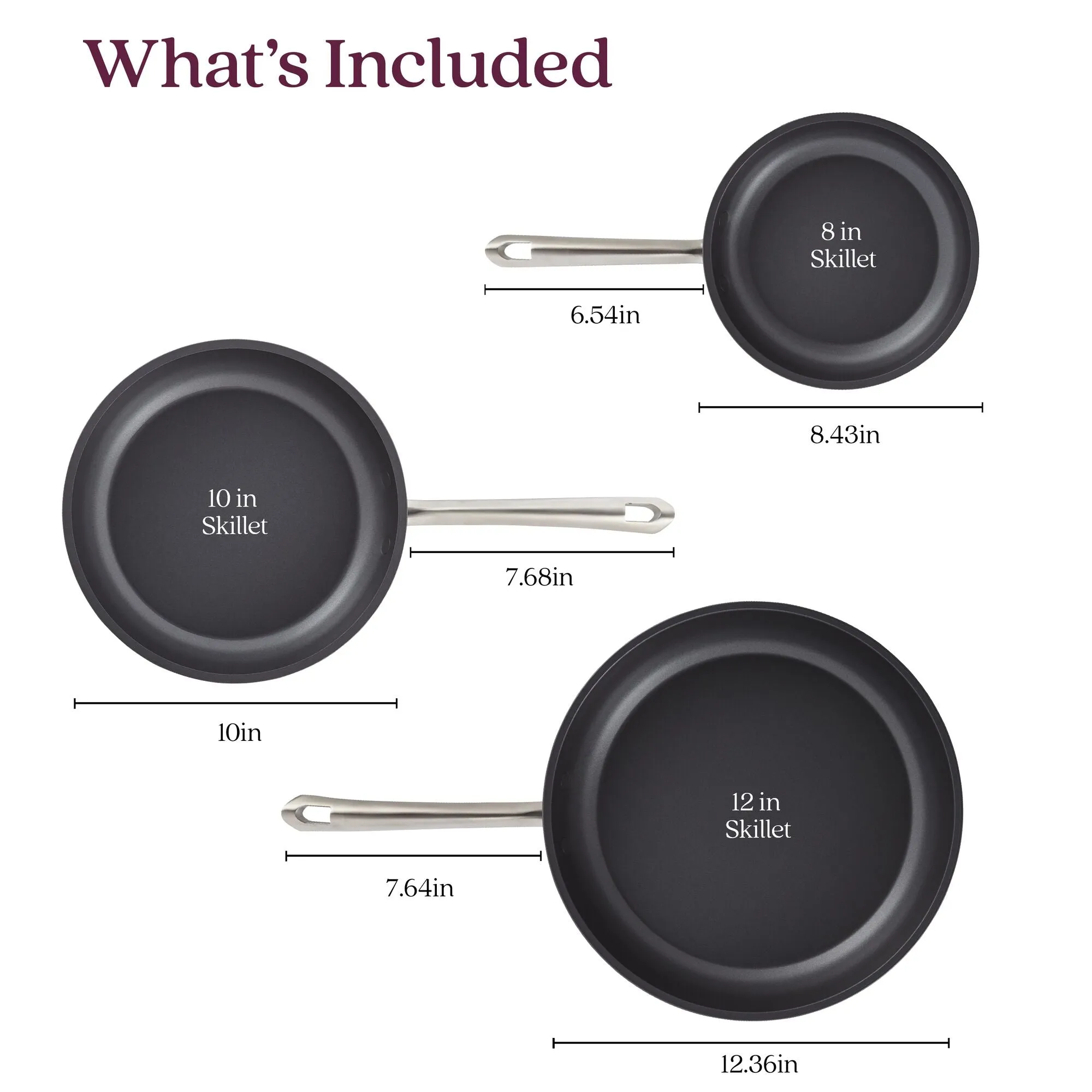 3-Piece Nonstick Frying Pan Set