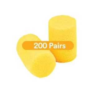 3M Ear Plugs, E-A-R Classic 312-1201, 200 Pairs of Disposable Earplugs, 1 Pair/Poly Bag, Uncorded, Noise Reduction Rating 29 dB NRR, Foam, Regular Size, Roll Down, Compliant with ANSI/ASA S12.71-2018