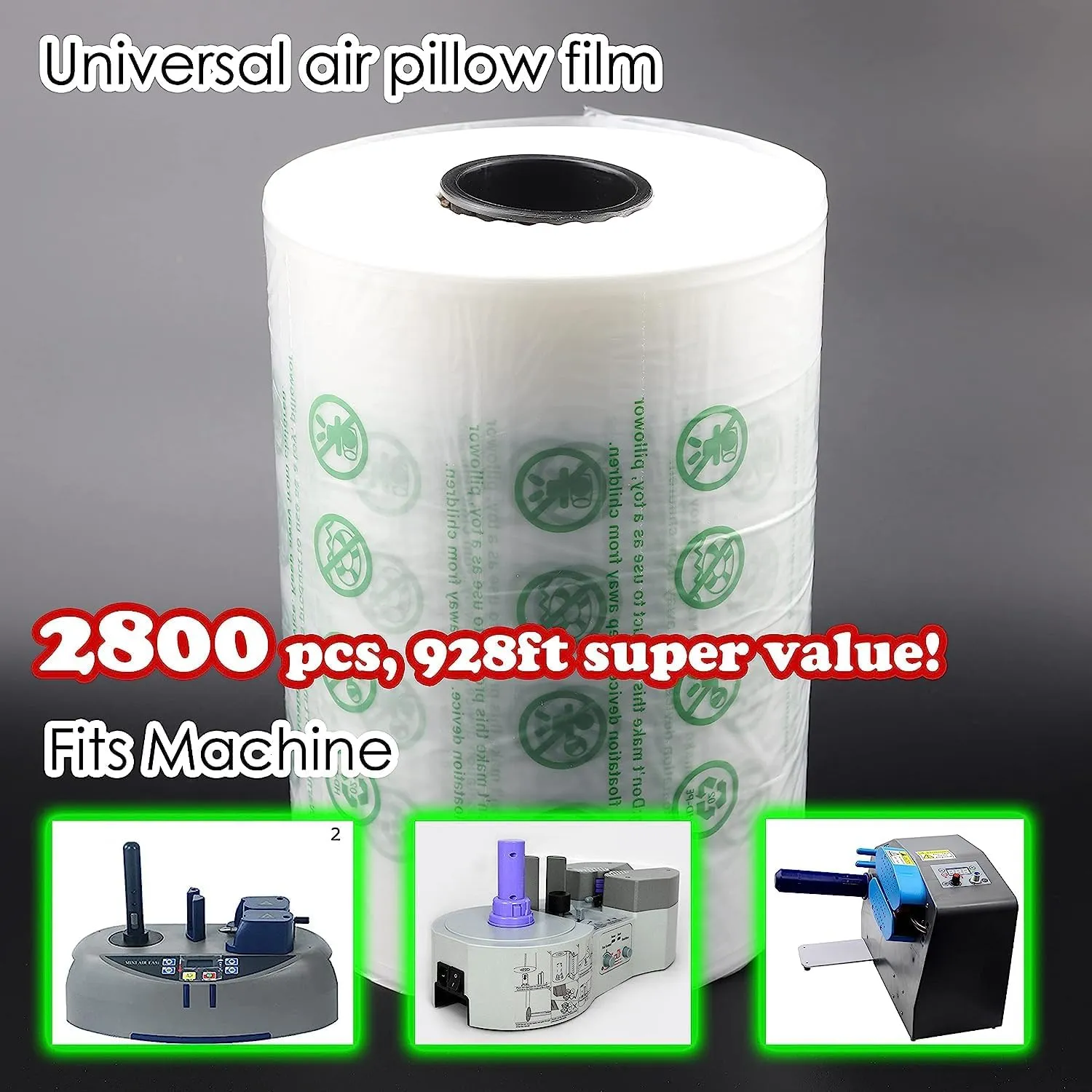 4 Roll 2800 pcs 4"x8" 918ft Air Pillow Bag Film for Air Pillow Bag Machine Cushion Bubble Air Pillows, Air Bag Bubble cushioning wrap
