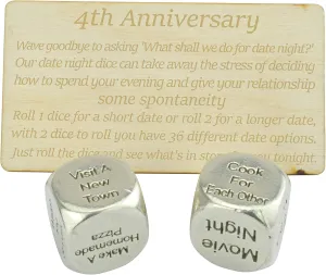 4 Year Anniversary Metal Date Night Dice - Create a Unique 4th Anniversary Date Night