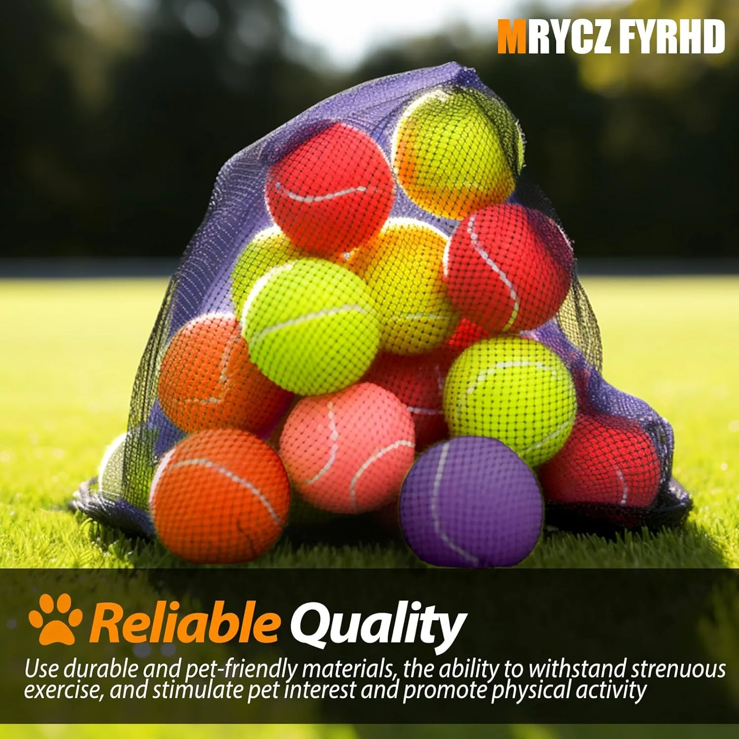 40 Pack Tennis Balls, Training Tennis Balls, Pet Dog Playing Balls, Practice Tennis Balls with Mesh Bag for Transport and Beginner Training