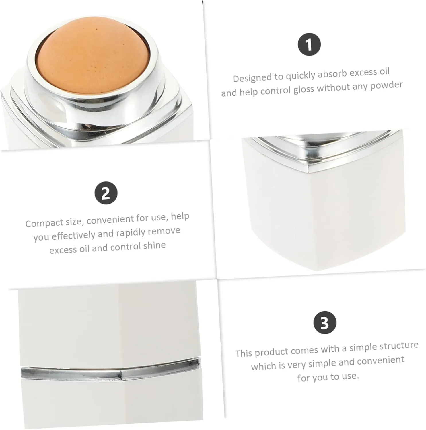 4pcs Oil-Absorbing Volcanic Stone Face Roller for Oily Portable and Lightweight Facial Oil Cleaner Remover Tool Go Use