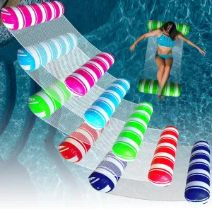 5 Pack Inflatable Pool Floats Adult Size Water Hammock,Hammock Floats for Adults,4-in-1 Multi-Purpose Pool Floating Toys,Pool Rafts Lounge Chairs Floaties,for Adults Vacation Fun and Rest