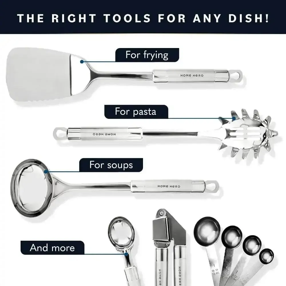 54 Pcs Nonstick Stainless Steel Cooking Utensils Set