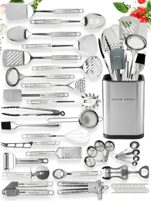 54 Pcs Nonstick Stainless Steel Cooking Utensils Set