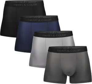 5Mayi Mens Underwear Boxer Briefs Short Leg Athletic Trunks Underwear for Men Pack No Fly