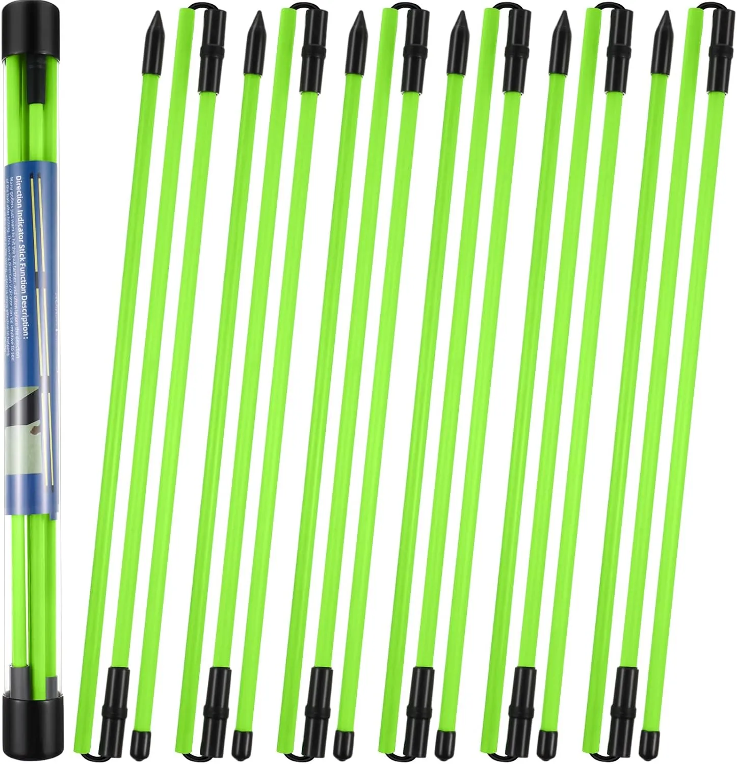 6 Pack Golf Alignment Sticks 48 Inches Collapsible Alignment Rods Golf Practice Rods Training Aid for Aiming Putting Golf Training Sticks with Clear Tube Case for Easy Carrying