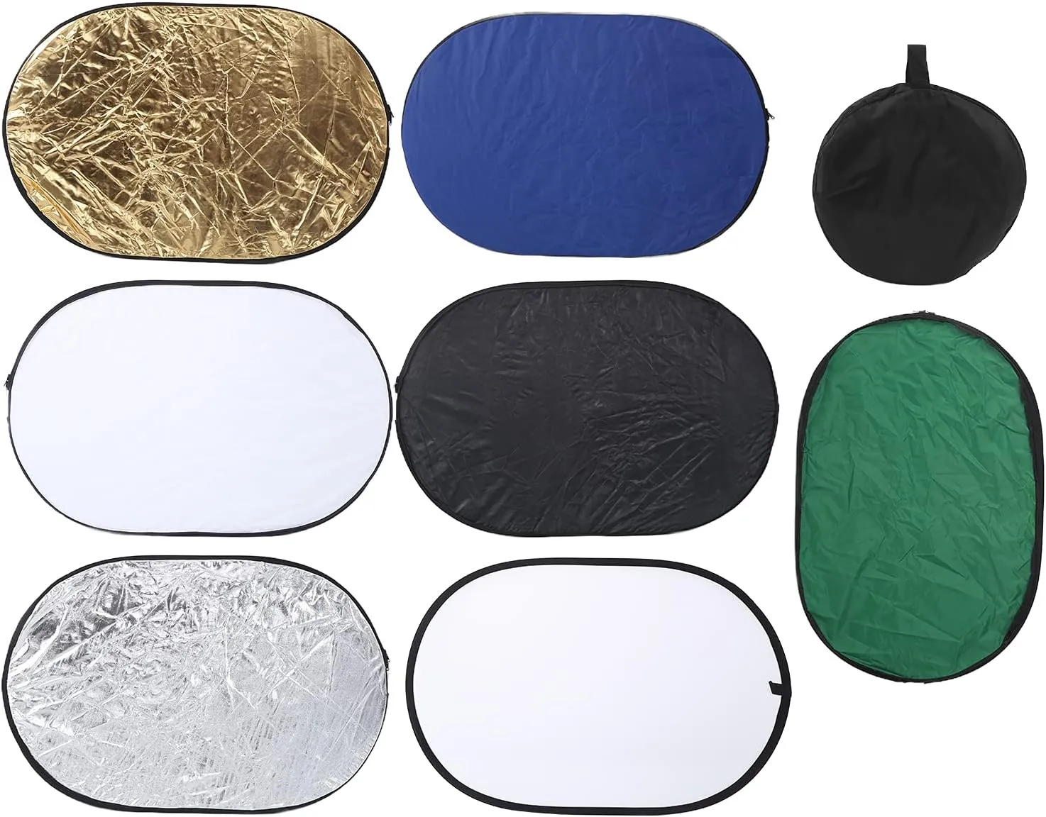 7-in-1 Oval Reflector 60x90cm Photo Studio Softbox with Carrying Bag for Portrait Lighting