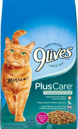 9Lives Plus Care Dry Cat Food, 3.15 lb. Bag