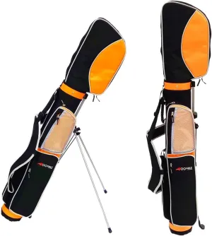 A99Golf Lightweight Golf Carry Bag with Stand, Durable Pitch Chip & Putt Bag for Driving Range, Par 3, and Executive Courses – Fits 5–7 Clubs Orange/Blk