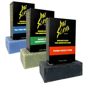 All Natural Bar Soap (3 Pack Variety: Charcoal Pine/Tea Tree/Green Tea)