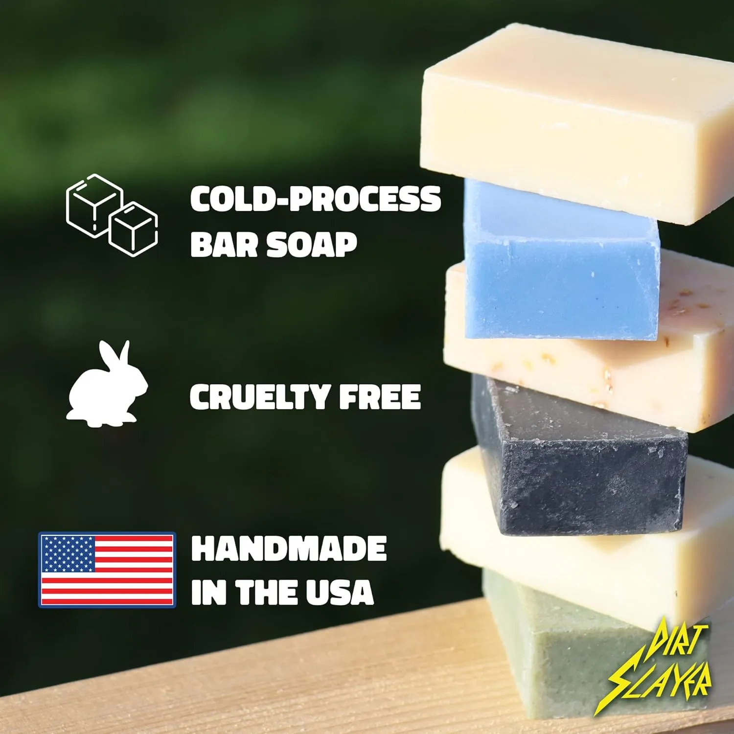 All Natural Bar Soap (3 Pack Variety: Charcoal Pine/Tea Tree/Green Tea)