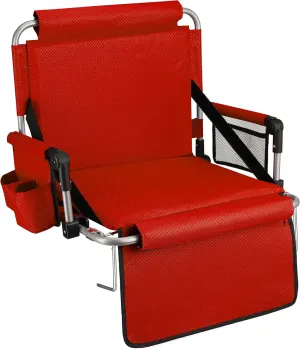 Alpcour Bleacher Seat with Backrest – Premium Stadium Seating for Bleachers: Cushioned, Foldable & Padded Stadium Seat Chair with Arms & Pockets – Perfect for Football & Basketball Games