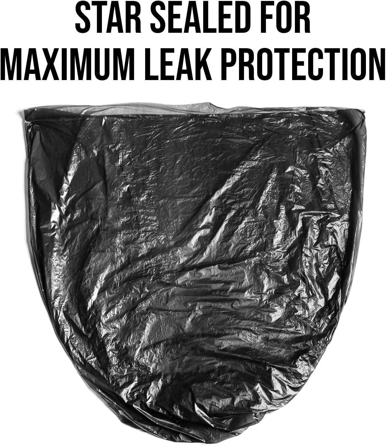 Aluf Plastics T-Tough Roll Pack Low Density Repro Blend Star Seal Coreless Rolls Bag, 12-16 Gallon Capacity, 32" Length x 24" Width, H Strength, Black (Pack of 500)