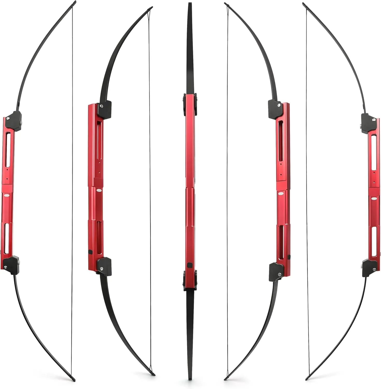 AMEYXGS 55″ Folding Bow and Arrow Set Draw Weight 35LB Aluminum Alloy Riser Recurve Bow for Left and Right Hand Archer Hunting Taget Practice