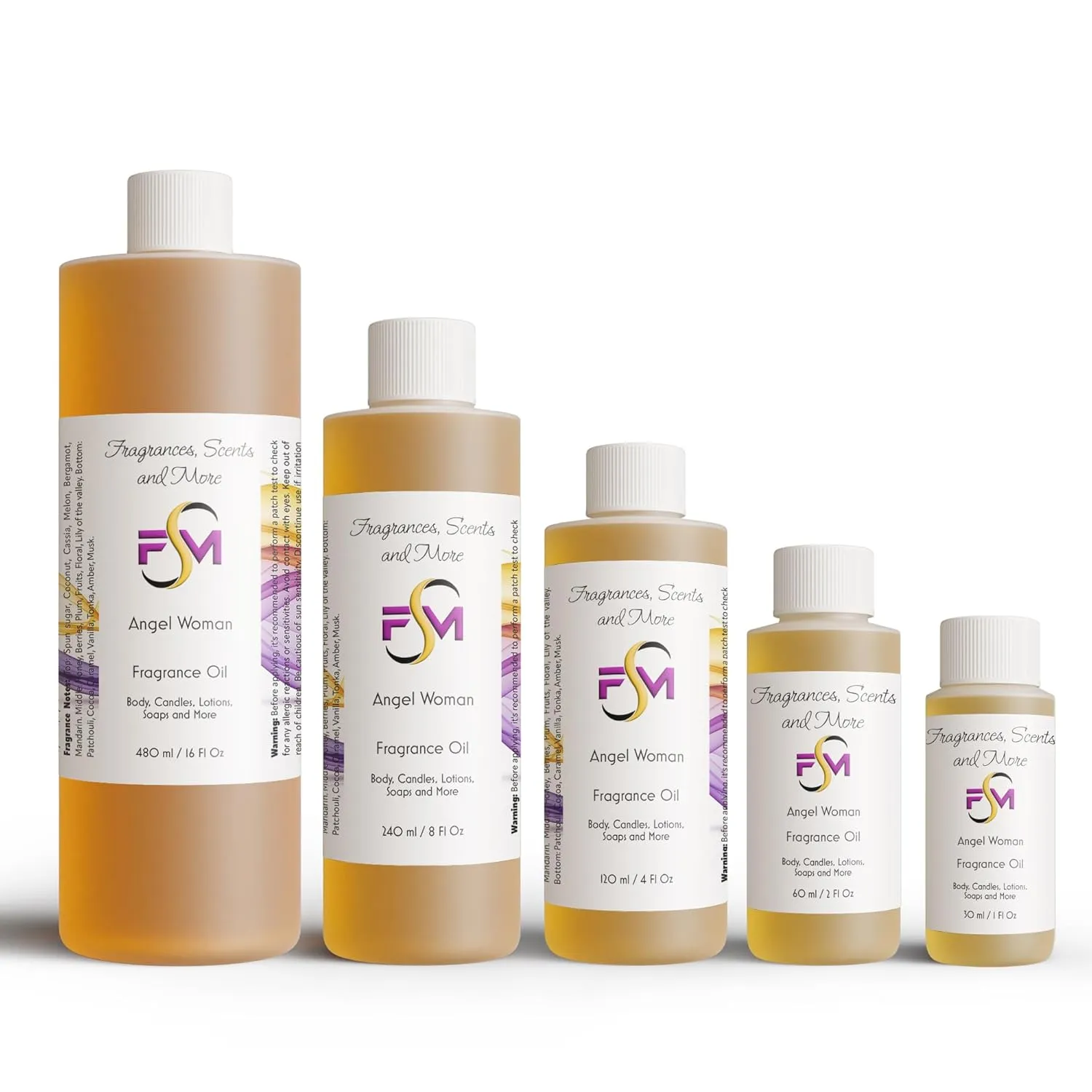 Angel Woman Fragrance Oil - 3 Bottles 0.33 Fl Oz Glass Roll On (10ml)