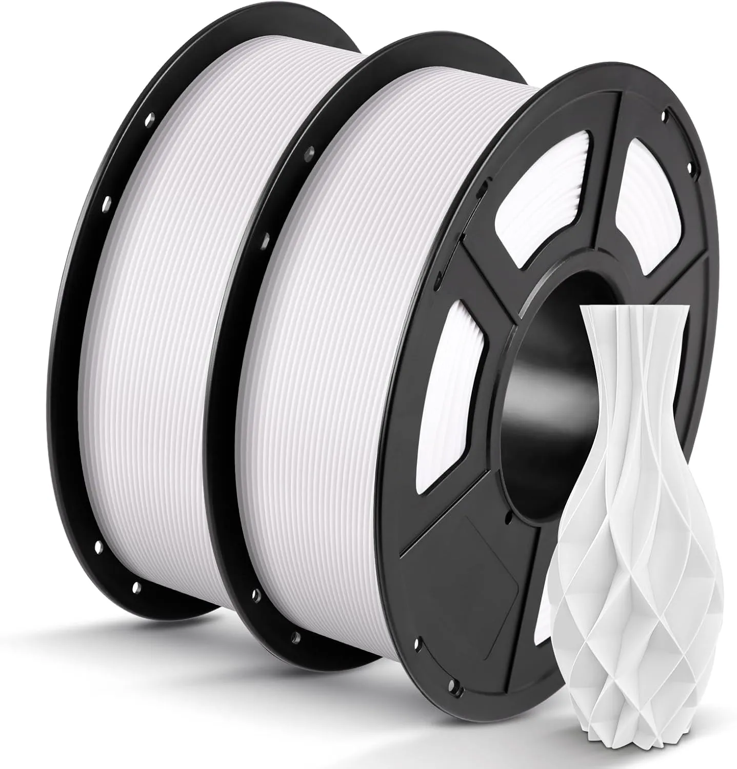 ANYCUBIC PLA 3D Printer Filament Bundle, RFID 3D Printing PLA Filament 1.75mm Dimensional Accuracy  /- 0.02mm, 1KG Spool (2.2 lbs), 2KG White   White