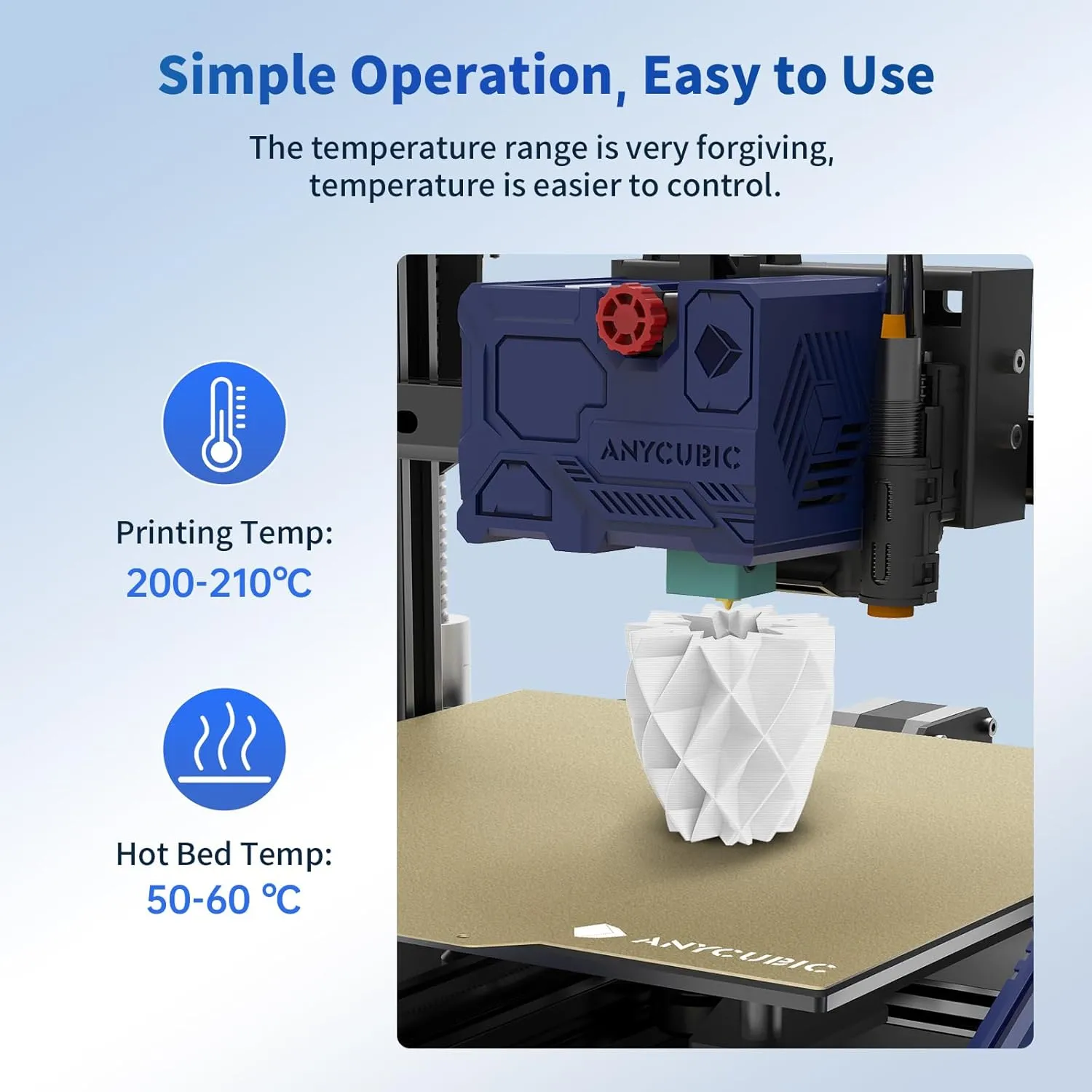 ANYCUBIC PLA 3D Printer Filament Bundle, RFID 3D Printing PLA Filament 1.75mm Dimensional Accuracy  /- 0.02mm, 1KG Spool (2.2 lbs), 2KG White   White