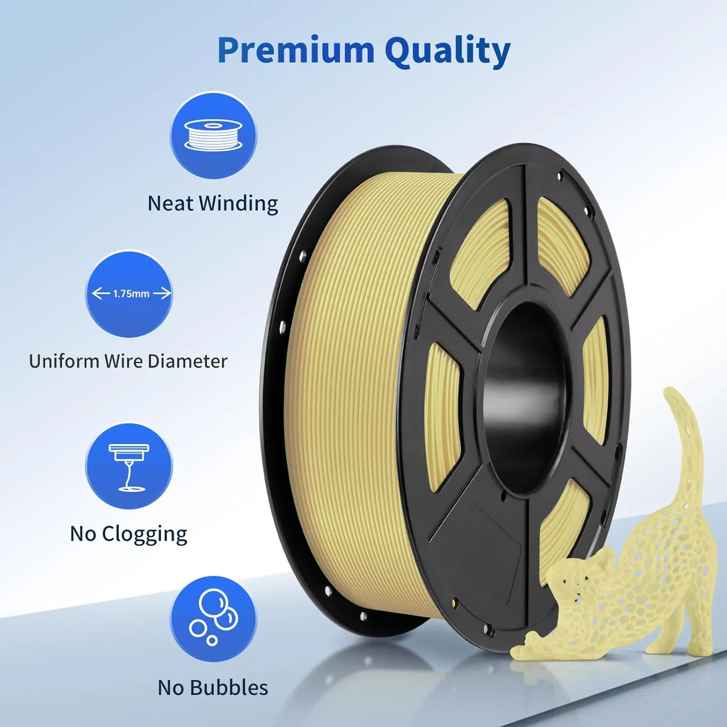 ANYCUBIC PLA 3D Printer Filament, RFID 3D Printing PLA Filament 1.75mm Dimensional Accuracy  /- 0.02mm, 1KG Spool (2.2 lbs), Beige