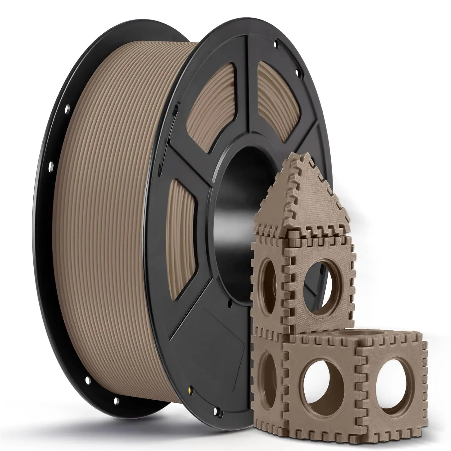 ANYCUBIC PLA 3D Printer Filament, RFID 3D Printing PLA Filament 1.75mm Dimensional Accuracy  /- 0.02mm, 1KG Spool (2.2 lbs), Brown