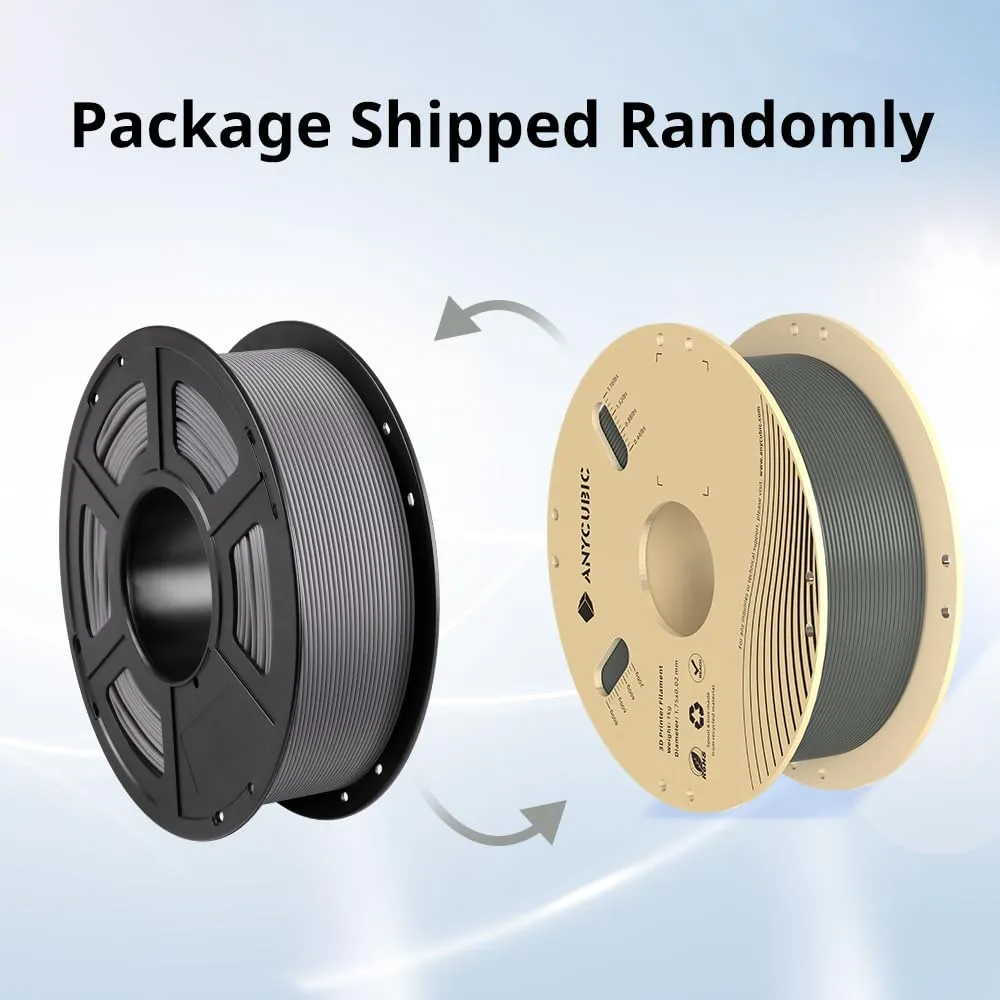 ANYCUBIC PLA 3D Printer Filament, RFID 3D Printing PLA Filament 1.75mm Dimensional Accuracy  /- 0.02mm, 1KG Spool (2.2 lbs), Texture Grey