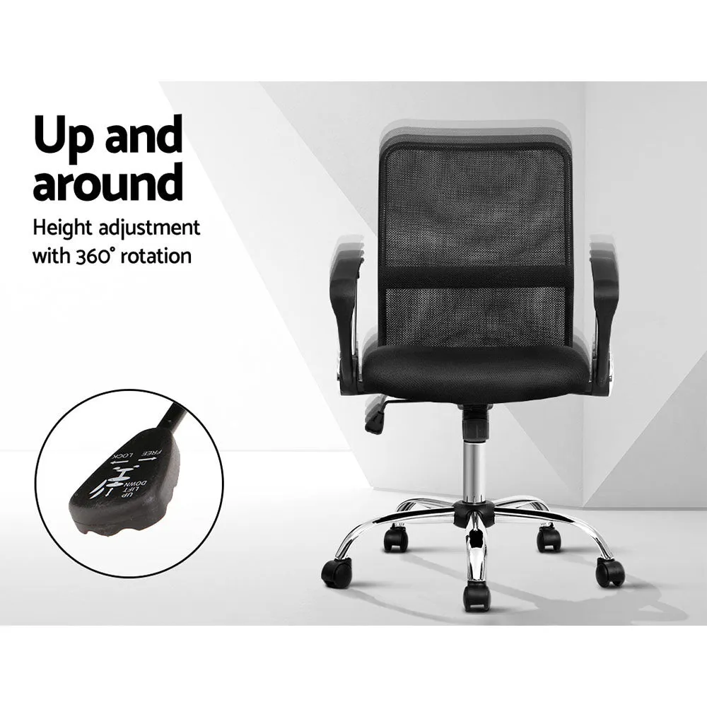 Artiss Office Chair Gaming Chair Computer Mesh Chairs Executive Mid Back Black