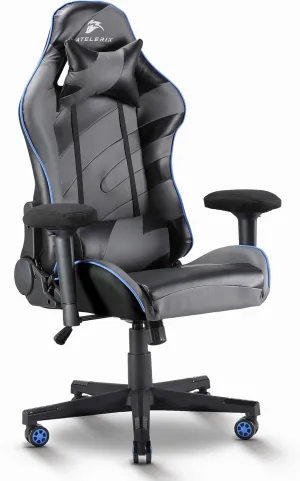Atelerix Ventris Gaming Chair - PU Leather, Fabric, & Extra Wide Options - Office or Computer Chair - Tilting & Ergonomic Adjustable Swivel Game Chair w/ 4D Covered Armrests, Headrest & Lumbar Support