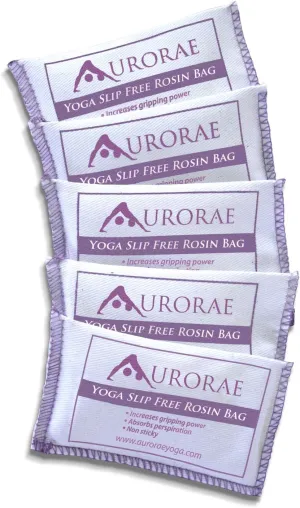 Aurorae Yoga Non Slip Rosin Bag 5 Value Pack. Keep hands dry and prevent slipping. Made in USA